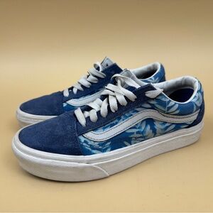 Vans Old Skool Solar Floral True Blue Marshmallow Sneakers-Men's 4 / Women's 5.5
